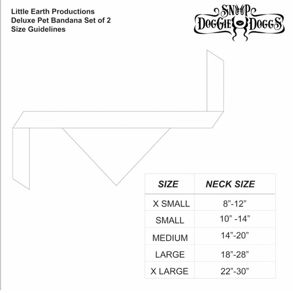 NWT Snoop Doggie Doggs Bandana Set of 2, Adjustable Ties - Size Large - Picture 6 of 8